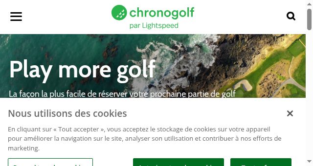 Screenshot of chronogolf.fr