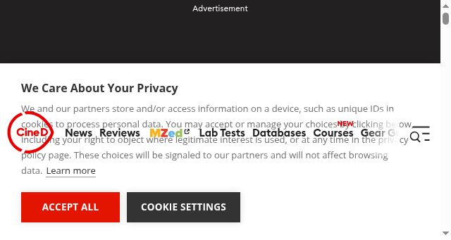 Screenshot of cined.com
