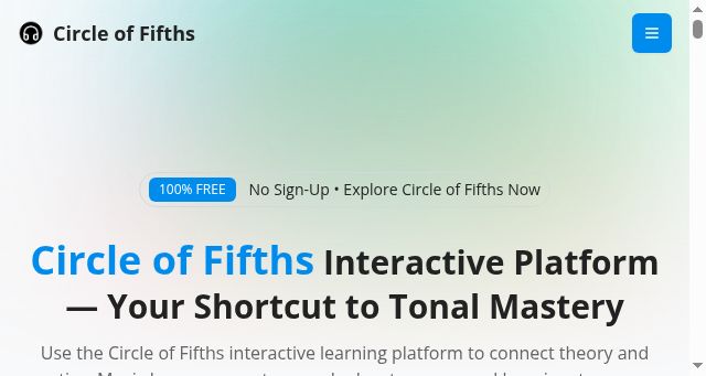 Screenshot of circle-fifths.com