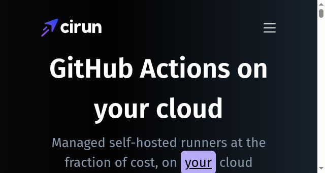 Screenshot of cirun.io