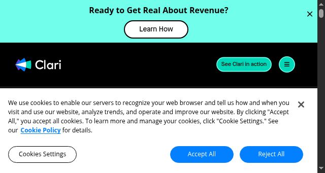 Screenshot of clari.com