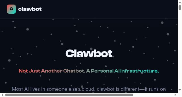 Screenshot of clawbot.ai