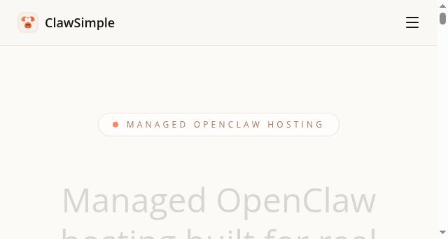 Screenshot of clawsimple.com