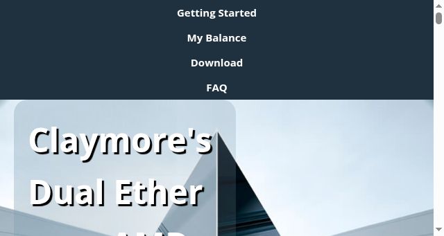 Screenshot of claymoredualminer.com