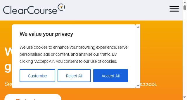 Screenshot of clearcourse.co.uk