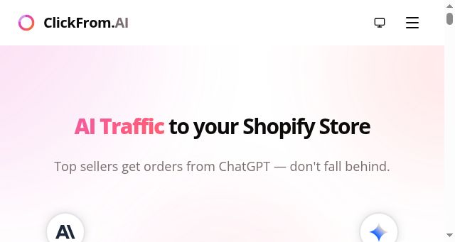 Screenshot of clickfrom.ai