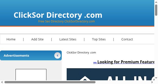 Screenshot of clicksordirectory.com