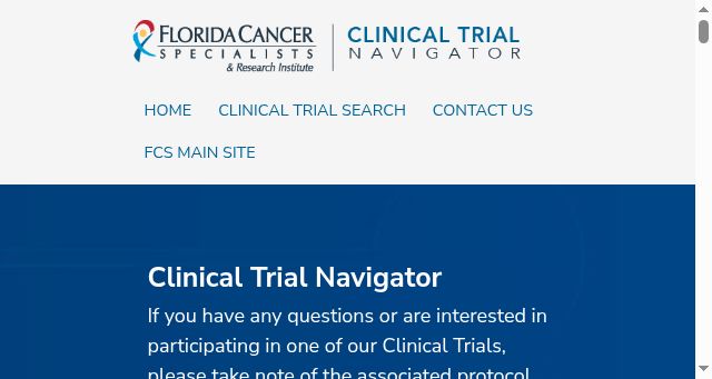 Screenshot of clinicaltrialnavigator.com