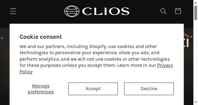 Screenshot of clios.store