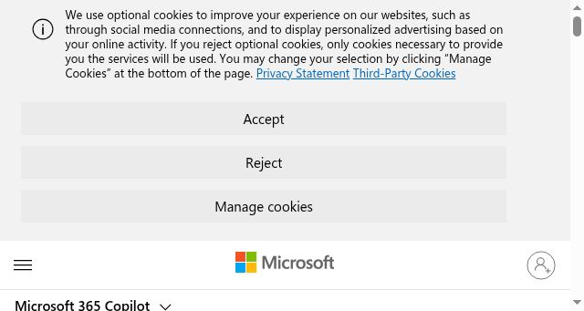 Screenshot of cloud.microsoft