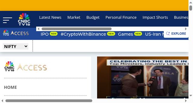 Screenshot of cnbctv18.com