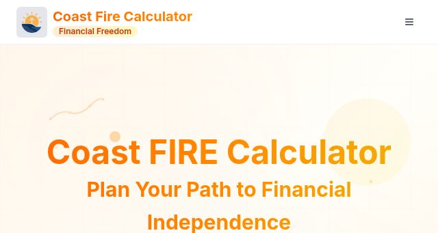 Screenshot of coastfirecalc.org