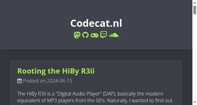 Screenshot of codecat.nl