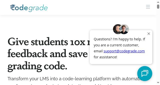 Screenshot of codegrade.com