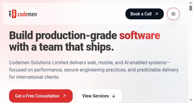 Screenshot of codemen.com