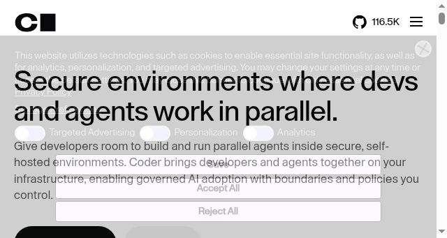 Screenshot of coder.com