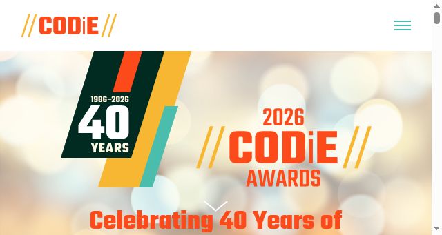 Screenshot of codieawards.com