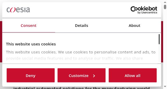 Screenshot of coesia.com