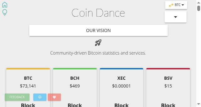 Screenshot of coin.dance