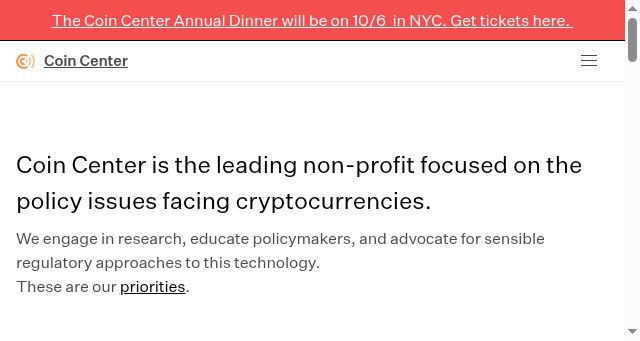 Screenshot of coincenter.org