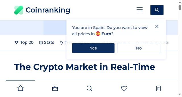 Screenshot of coinranking.com