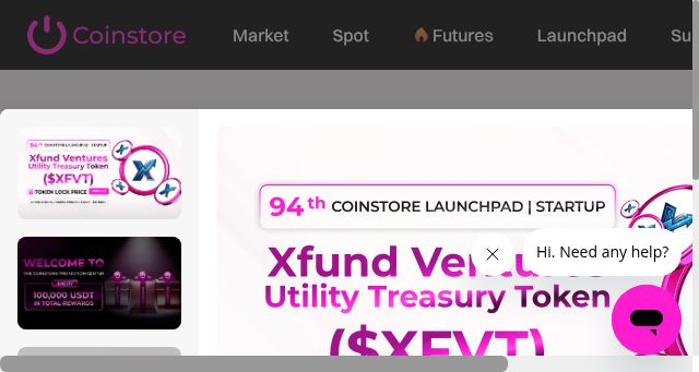 Screenshot of coinstore.com