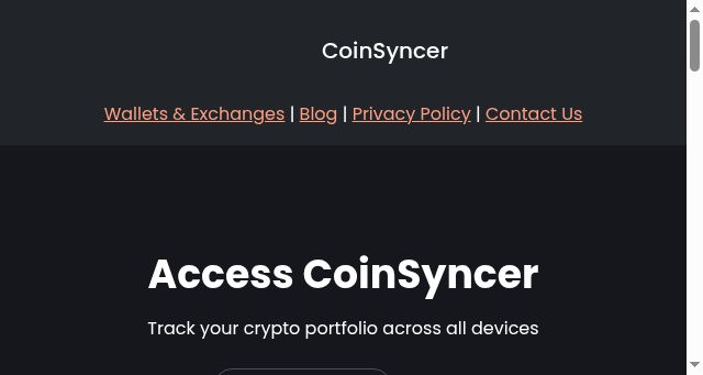 Screenshot of coinsyncer.com