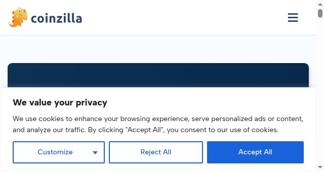 Screenshot of coinzilla.com