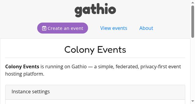 Screenshot of colonyevents.com