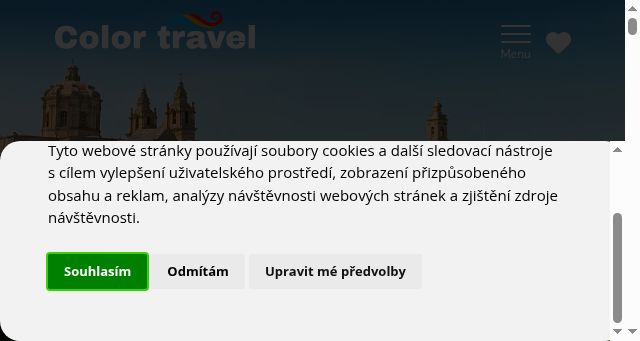 Screenshot of colortravel.cz