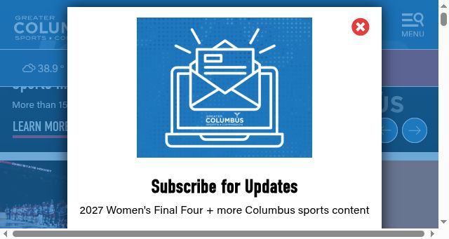 Screenshot of columbussports.org