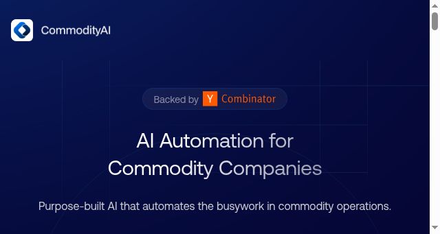 Screenshot of commodityai.io