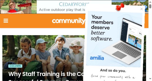 Screenshot of communityrecmag.com