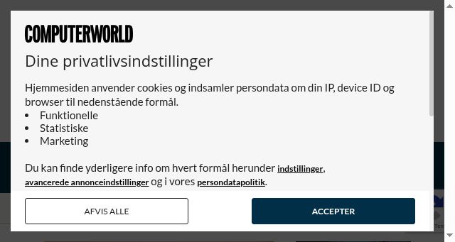 Screenshot of computerworld.dk
