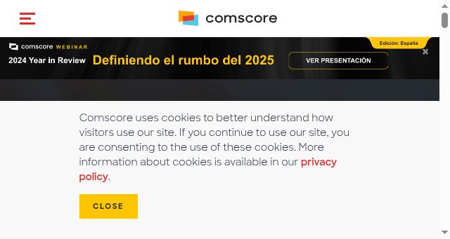 Screenshot of comscore.com