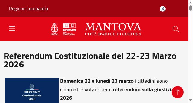 Screenshot of comune.mantova.it