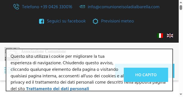 Screenshot of comunioneisoladialbarella.com