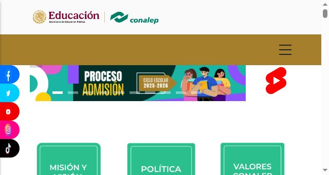 Screenshot of conalep.edu.mx