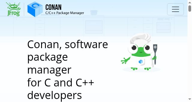 Screenshot of conan.io