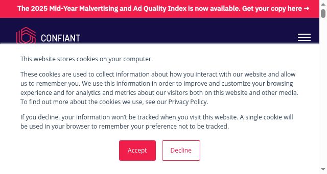 Screenshot of confiant.com