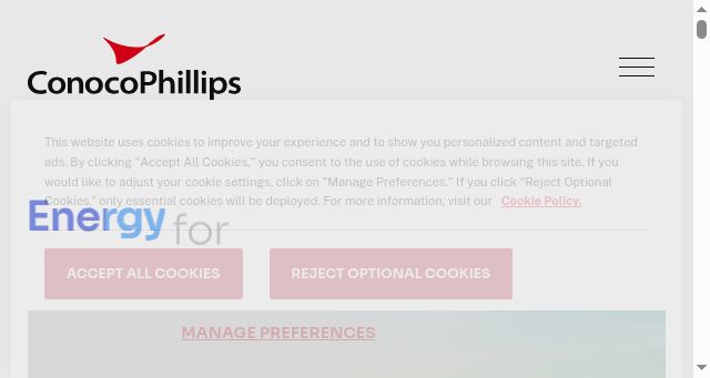 Screenshot of conocophillips.com