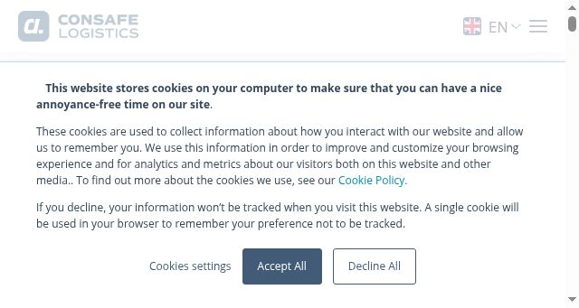 Screenshot of consafelogistics.com