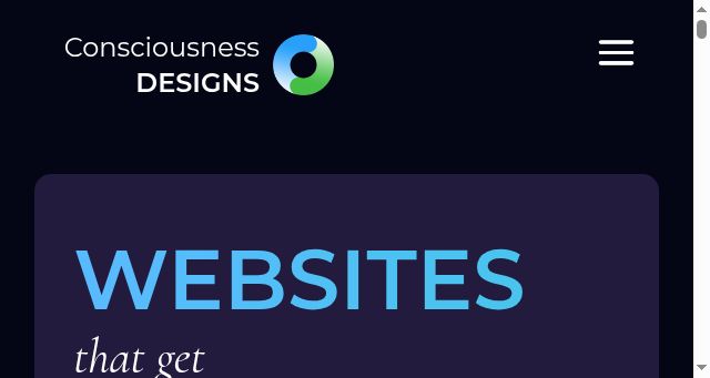 Screenshot of consciousnessdesigns.com