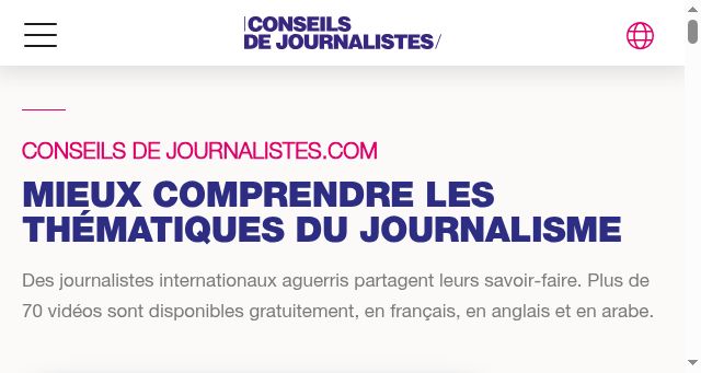 Screenshot of conseilsdejournalistes.com