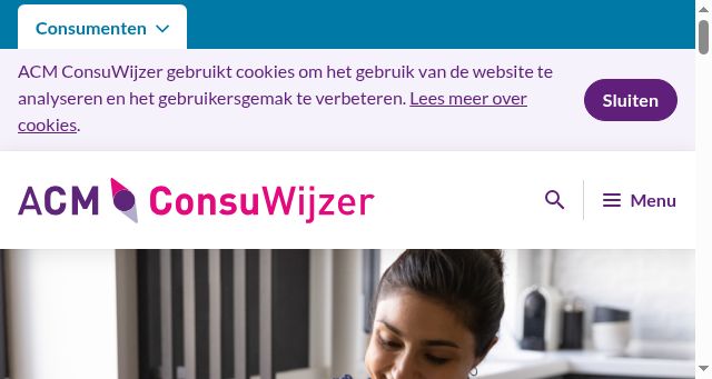 Screenshot of consuwijzer.nl