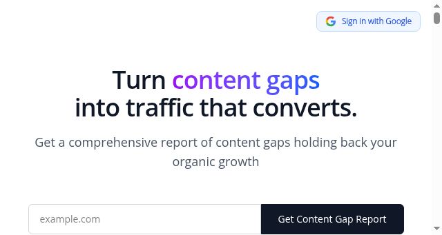 Screenshot of contentgapreport.com