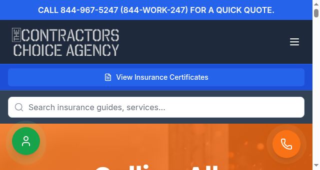 Screenshot of contractorschoiceagency.com