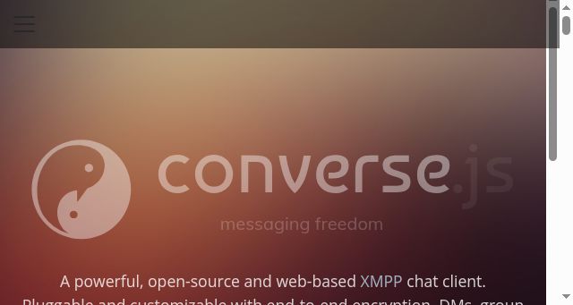 Screenshot of conversejs.org