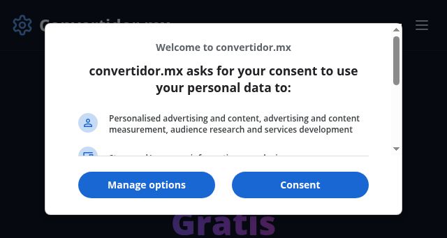 Screenshot of convertidor.mx