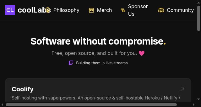 Screenshot of coollabs.io